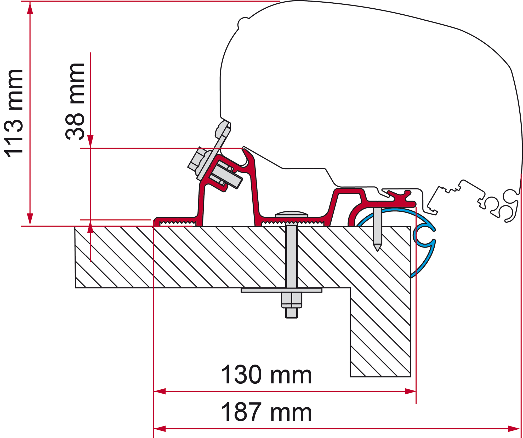 Fiamma Markisenadapter Kit Caravan Standard Dachmontage Fritz Berger