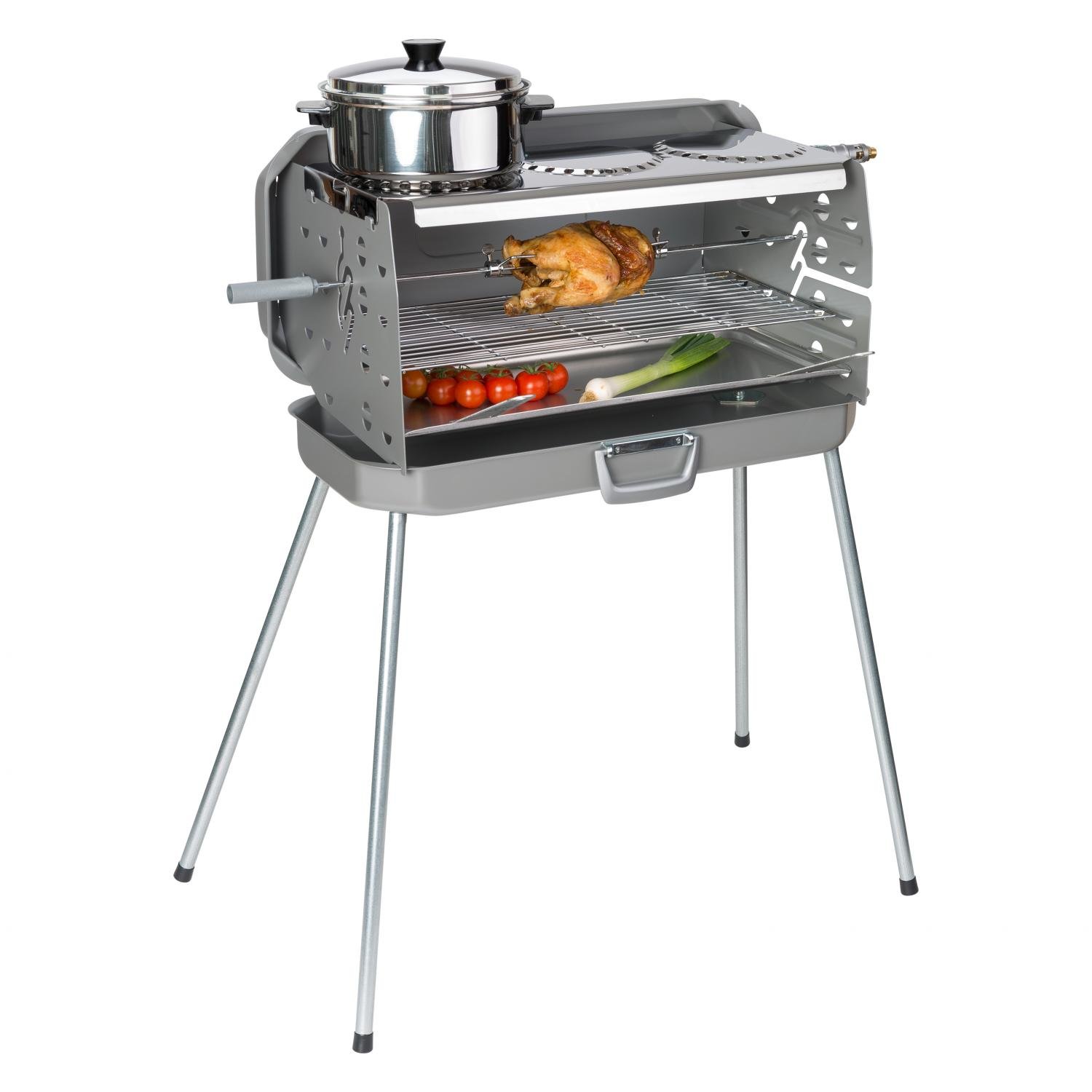 Berger 3-Flammen Koffer Gasgrill 50mbar Edelstahl Camping ...