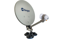 Installation satellite mobile Berger, set complet LNB simple dans une valise de camping