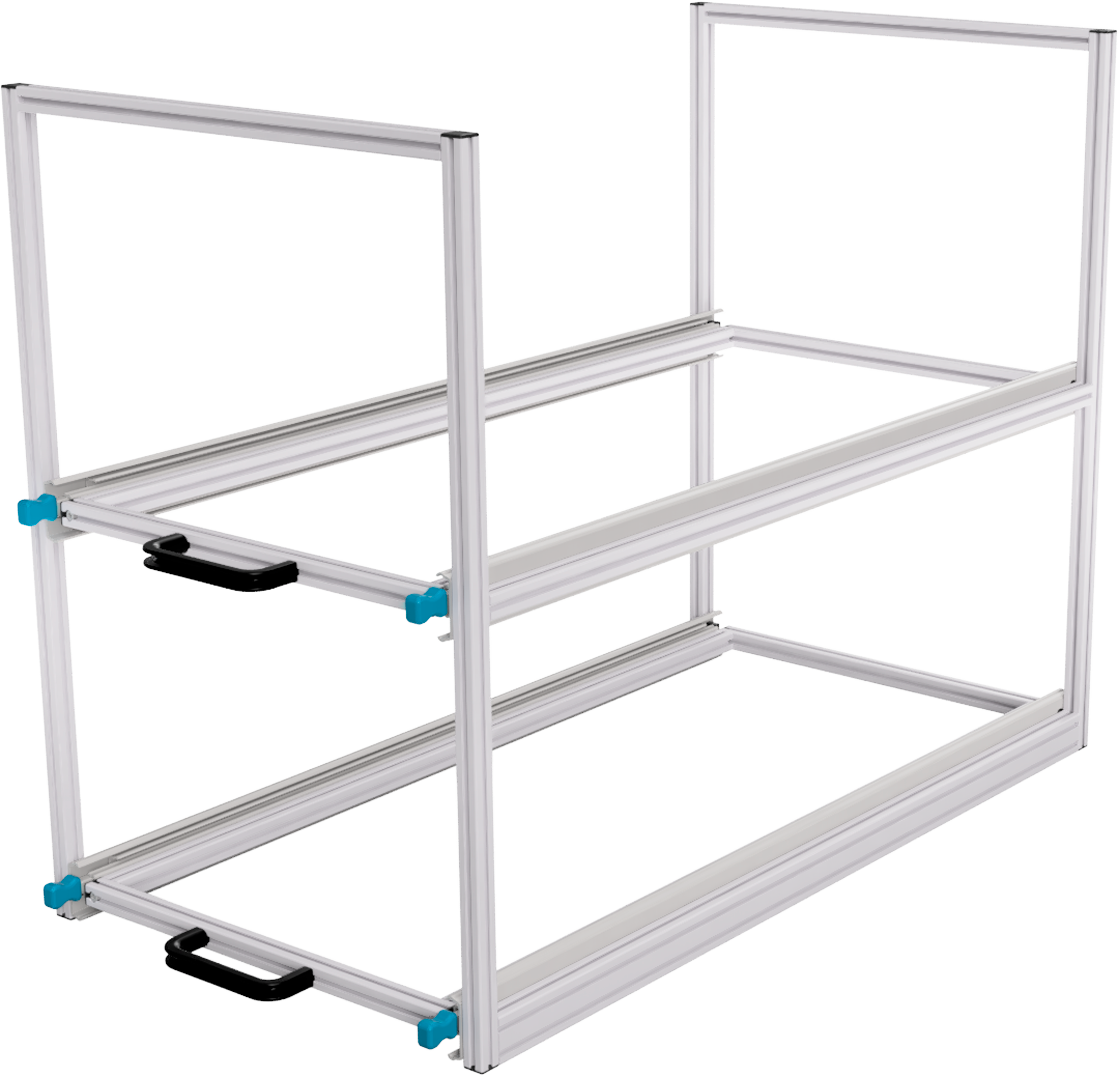 SYS-RACK Kastenwagen Heckauszug Regal-System 94 x 49 x 65,5 cm