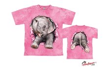 Harlequin Baby Elephant Bubble Gum Kids T-Shirt