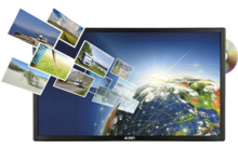 Alden PLA621-G30-AIO Satelliten TV Set bestehend aus Planar Flachantenne inklusive A.I.O. Evo HD TV 