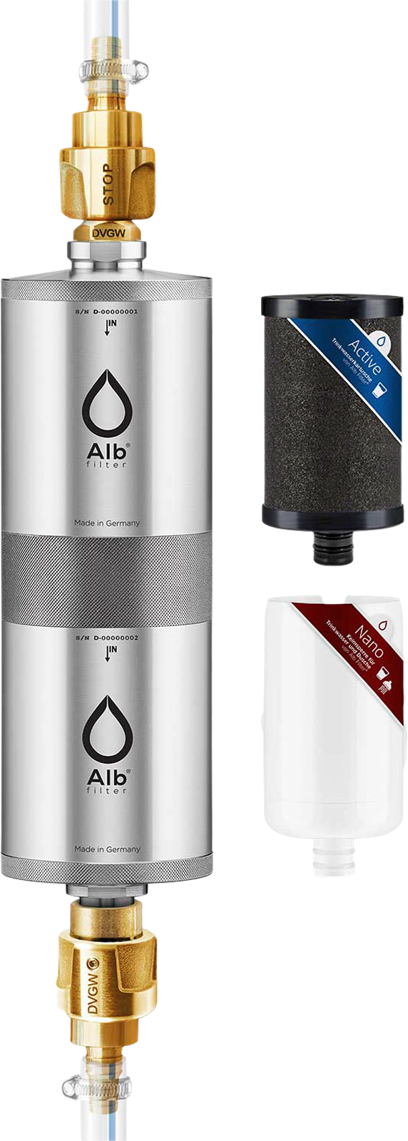 Alb Filter® FUSION Active+Nano Trinkwasserfilter Camping-Set: Travel Edelstahl Natur