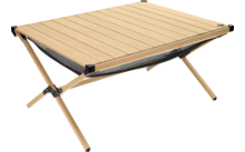 Tavolo con piano arrotolabile Camplife Tavira in alluminio look bambù