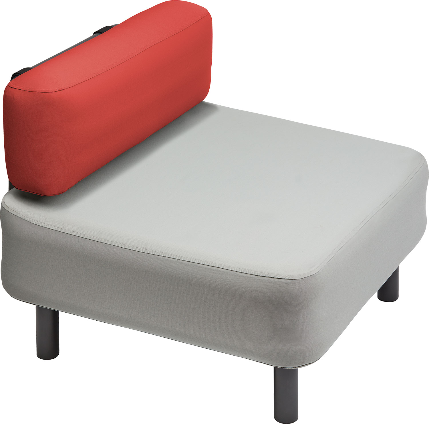 One Bar Element 2 aufblasbarer Lehnen-Sessel / Sitzelement Light Grey / Red