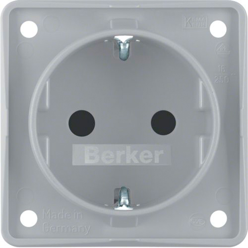 Berker Integro Steckdose Schutzkontakt mit erhöhtem Berührungsschutz grau matt
